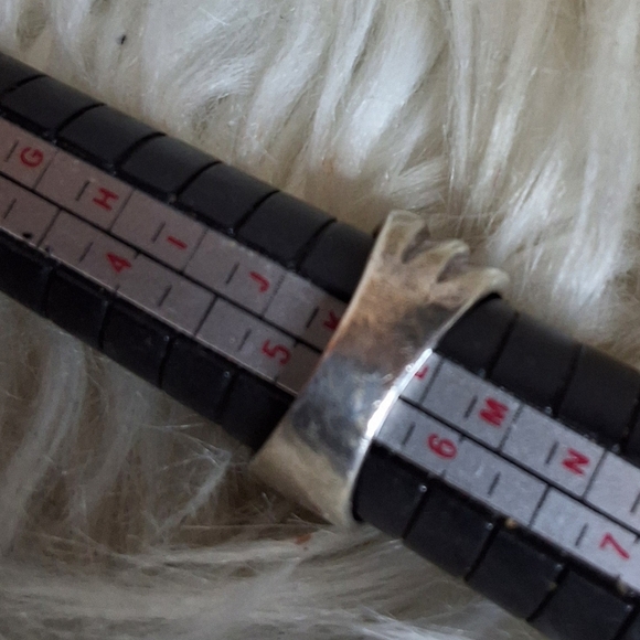 Vintage sterling striped cubital ring 55 - Picture 8 of 8